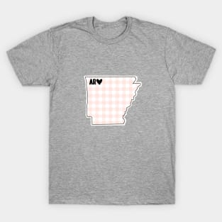 USA States: Arkansas (pink plaid) T-Shirt